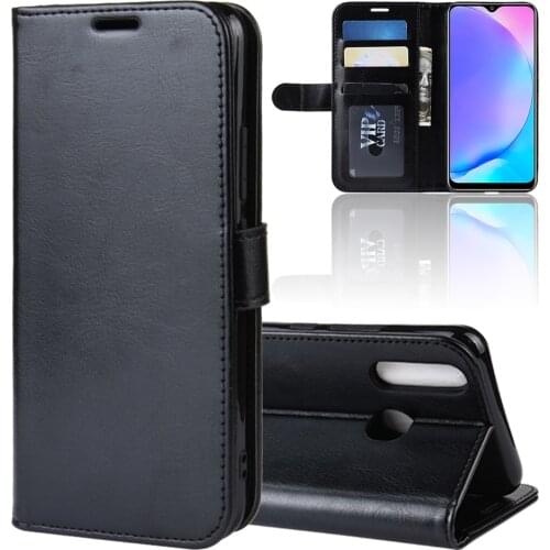 V1902A V1901A Case for Vivo Y17 Cover Wallet Card Stent Book Style Faux Leather Flip Protect Cases Black 1902 1901 V1902 V1901