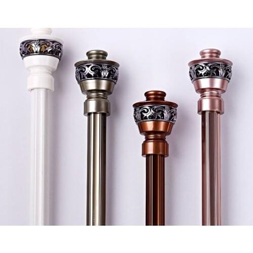 European classic retro rome rod single and double pole thick aluminum alloy decorate mute punch curtain track rod