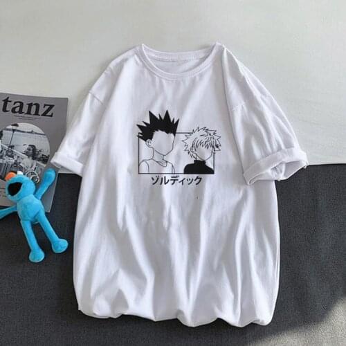 Janpanese Anime Hunter X Hunter T Shirt Men Cotton Summer Graphic Tees Unisex Killua Zoldyck Gon Printed T-shirt Summer Tops