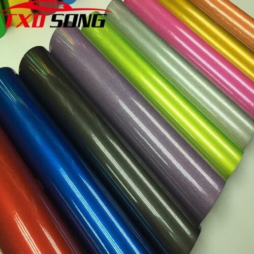 High glossy green silver Red gold grey Diamond pearl glitter wrapping vinyl film Glossy silver diamond glitter car sticker