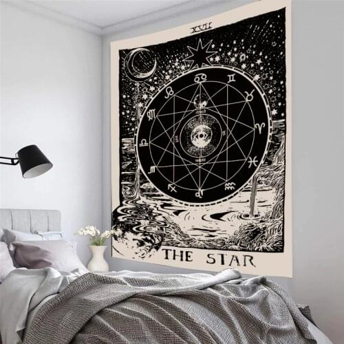Mandala Tarot tapestry Wall hanging Sun and Moon Tapestries Mysterious Astrology Witchcraft Dhibu Wall Carpet Room Decoration