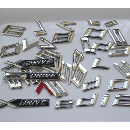 Chrome Number Letters Words Car Boots Trunk Badge Emblem Emblems Badges for BMW 1 2 3 4 5 6 7 8 Series 2017+ XDrive SDrive