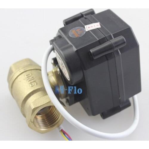 HSH-Flo 1/2" DN15 3-6VAC/DC Brass Two Way Motorized Ball Valve, Auto Return Electrical Ball Valve