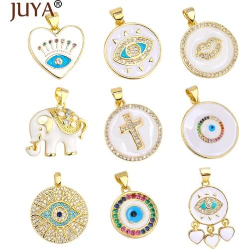 JUYA Fashion Enamel Charm Pendant For Jewelry Making Luxurious Charms Cross Pendant Evil Eye Pendants Supplies for Jewelry