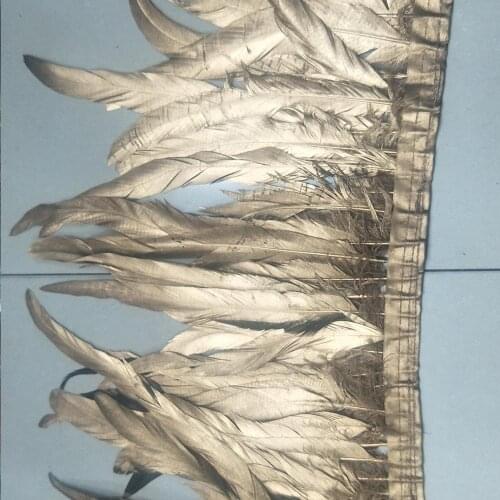 Beatiful 10 Yards Rooster Tail Ribbon Coque Feather Trim Trimming For Crafts Dress Skirt Carnival Costumes Plumes 30-35cm Width
