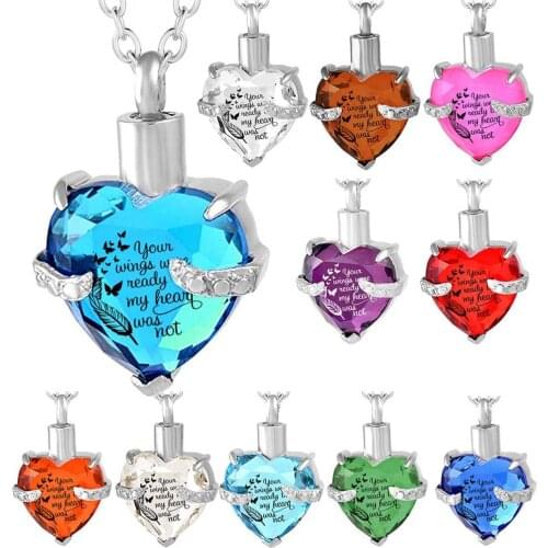 Cremation Jewelry For Ashes Urn Necklace Heart Birthstone Memorial Pendant With Beautiful Presentation Gift Bag