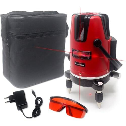 5 lines Laser Level 360 Rotary Level Laser Self Leveling Horizontal Vertical Cross line Outdoor Mode with External Power Supply