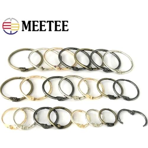 Meetee 50pcs 15-38mm O Ring Activity Circle Install Buckle for Stationery Handbag Keychain Luggage DIY Accessory BF255