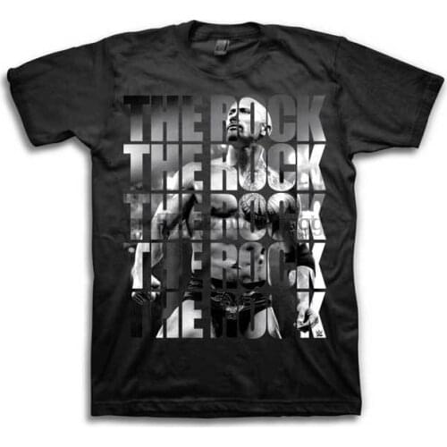 The Rock DWAYNE JOHNSON Bull Logo Mens Black T-shirt