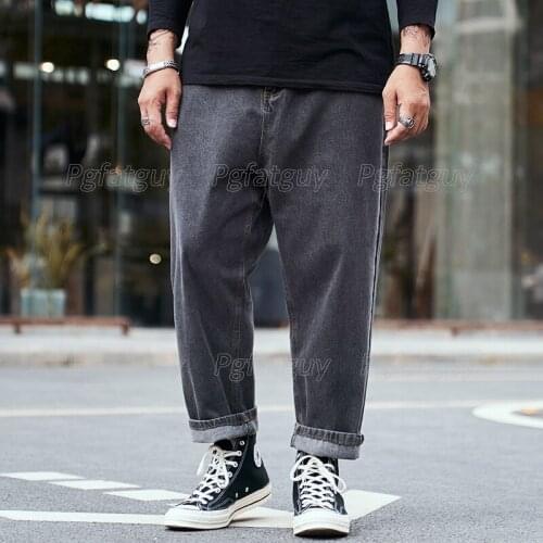 Big Size Mens Jeans Simple Casual Loose Harlan Pants For 140kg Fat Guy Size 28-48 Vêtements De Grande Taille Pour Hommes