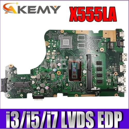 New!!! i3/i5/i7 X555LA X555LAB LVDS EDP motherboard For Asus X555LD X555LJ X555LA X555LAB 4G RAM laptop mainboard Tested Workin