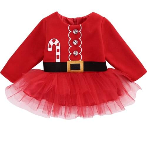 New Lovely Christmas Kids Newborn Baby Girls Party Dress XMAS Santa Claus Tulle Tutu Dress Outfits