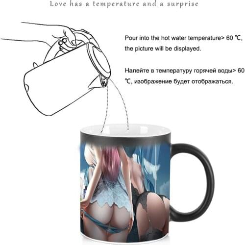 Spoof ass Magic mug discoloration cups changing color mugs creative original coffee milk tea cup BSKT-013