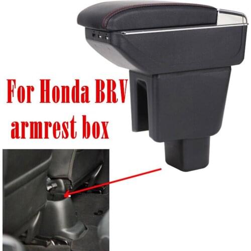 For Honda BRV honda mobilio BR-V armrest box central Store content Storage box with cup holder ashtray USB interface products