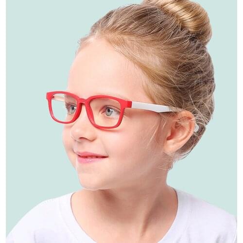 New Fashion Childrens Anti-blue Light Glasses For Boys And Girls Flat Mirror Silicone Soft Frame Kids Goggles Protection Eye