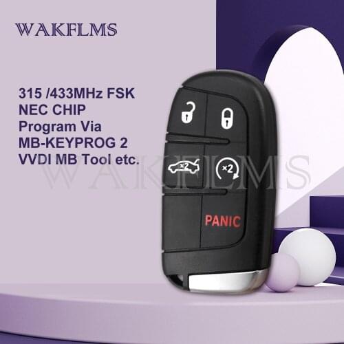 5 Buttons Smart Car Key Remote For For Dodge Charger Dart Journey Challenger Durango 433MHz ID46 M3N-40821302 No Mark Keyless Go