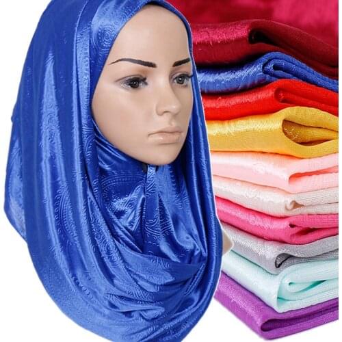2021 women muslim instant hijab scarf femme plain hijabs under scarf cap headscarf Solid cashew flower mercerized cotton scarf