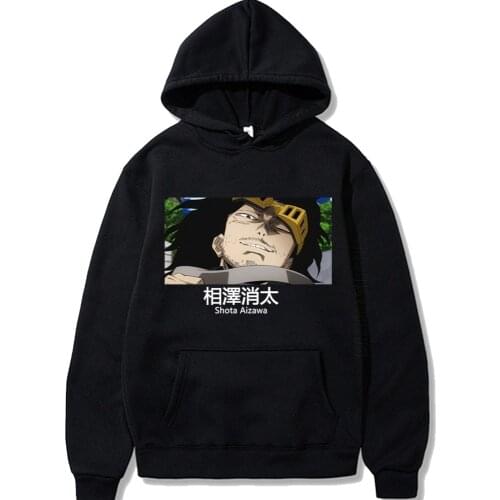 Japanese Anime My Hero Academia Hoodies Men Funny Shota Aizawa Graphic Sweatshirt Harajuku Streetwear Male