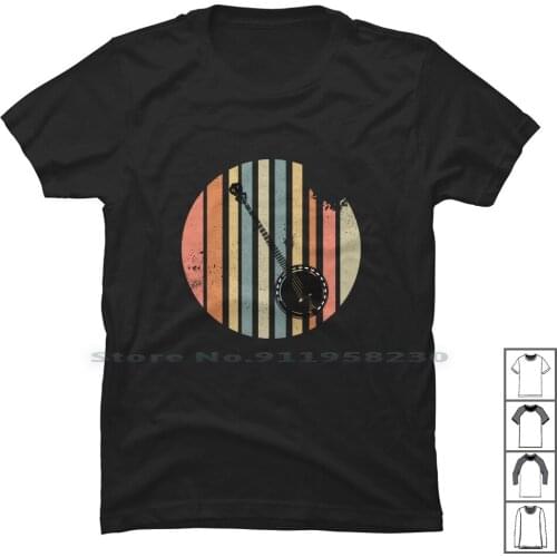 Banjo Vintage T Shirt 100% Cotton Clothing Playing Player Guitar Thing Layer Banjo Ying Tage Band Tag Ban