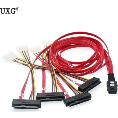 Internal Mini SAS 4i SFF-8087 36 Pin to SAS 4x SFF-8482 29Pin Hard Disk SAS Cable Powered by Molex 4Pin Connectors