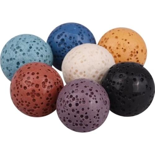 EUDORA 12mm/14mm/16mm/18mm/20mm Volcanic Stone Ball Jewelry Accessories for Aromatherapy Lock Cage Necklace/Bangle/Earrings HF00