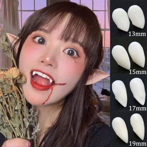 1Pair Halloween Vampire False Teeth Party Costume Fangs Dentures Horror Cosplay Teeth Props Favors DIY Decorations Supplies