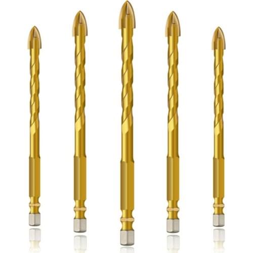 1Pc 5mm/6mm/8mm/10mm/12mm Cross Hex Tile Bits Ceramic Concrete Hole Opener Alloy Cross Cut Triangle Drill Bit