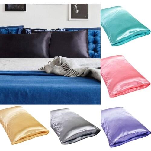 2Pcs Simple Style Solid Color Standard King Queen Home Bedroom Pillow Case Cushion Car Cover