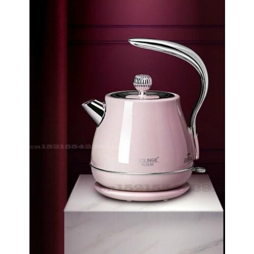 220V/1500W Retro 304 Stainless Steel Electric Kettle office boil water 1.5L Portable Home dormitory mini Boiling Kettle Pink