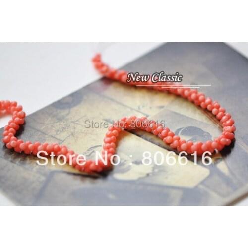 3.5*6MM 188Pcs Orange "8" Type Natural Stone Loose Coral Strand Bead Jewelry Beads Findings