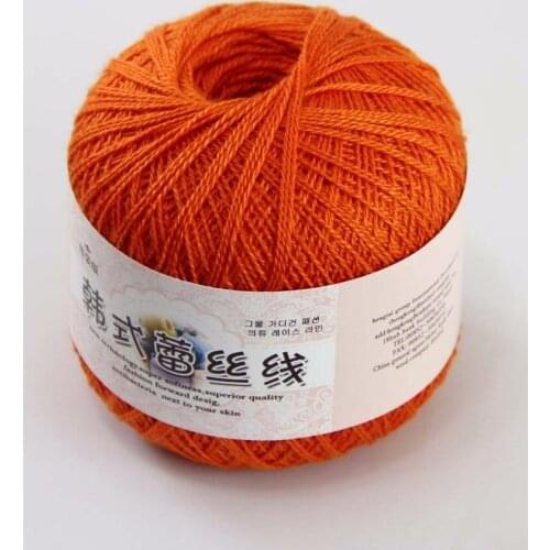 3ballsx50g New Soft Hand Cotton Lace Wool Yarn Crochet Shawl Scarf Knitting Orange 16123-3
