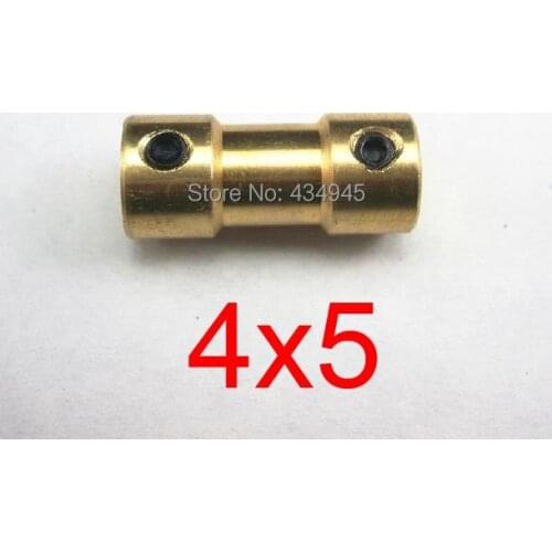 4x5mm Copper rigid coupling gear shaft motor shaft brass coupler ship model model airplane connector 4mm to 5mm solid adapter