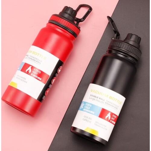 600ml/800ml Vacuum Flasks Large Capacity Thermals Cup Portable Handle Lid Thermos Water Bottle With Tea Infuser Hold Warm&Cold