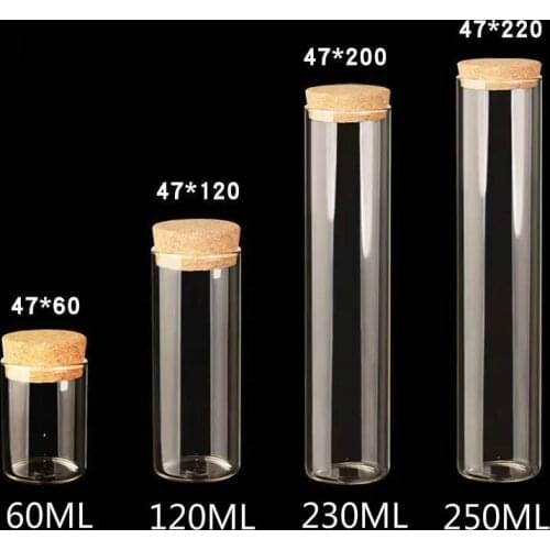 50PCS 60/120/200/230/250ml High Borosilicate Glass Kitchen Storage Bottle Store Food Ingredient Candy Biscuit Storage Jars Decor