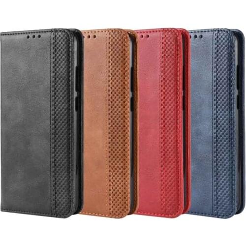 Leather phone case for Huawei Y6 2019 / Y6 pro 2019 Y6pro (2019) / Enjoy 9e Cover Flip card wallet with stand Retro Coque