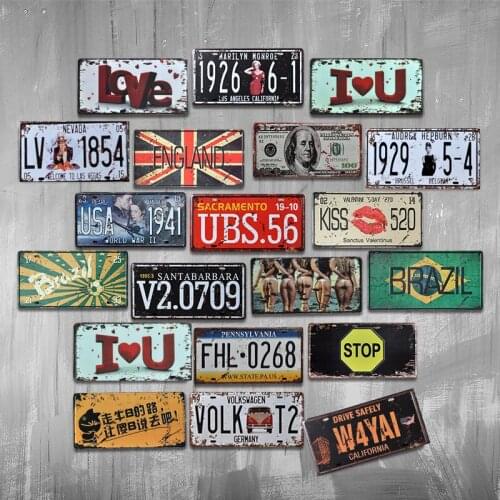 Bar Decor Car No.Metal Sign Pub Wall Metal Posters Painting Tins Metal Tin Signs Motorcycle Metal Signs Gift 15*30 CM