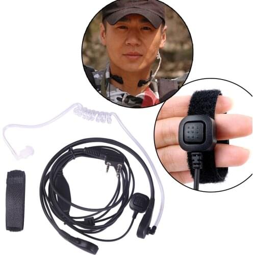 For Baofeng UV-5R 1Pcs 2Pin PTT Throat Hidden Microphone Sound Tube Headset Acoustic Tube Earpiece Walkie Talkie Headset