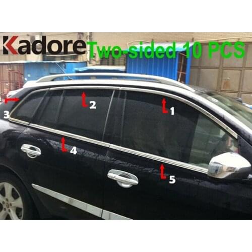 For Renault Koleos 2008-2010 2011 2012 Stainless Steel Car Window Cover Trim Frame Garnish Moulding Exterior Accessories