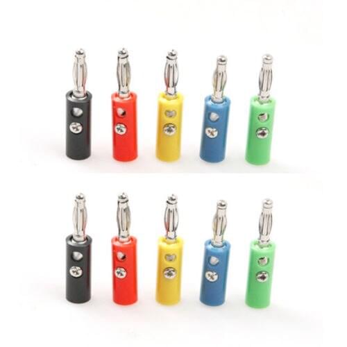 Fixmee 10Pcs 4mm Audio Wire Speaker Cable Banana Plug Connector