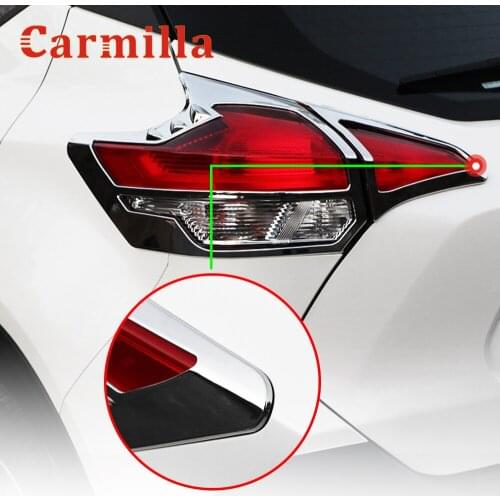 Carmilla ABS Chrome Car Rear Back Light Lamp Cover Trim Tail Light Cover Sticker Frame for Nissan Kicks 2017 - 2021 Stickers