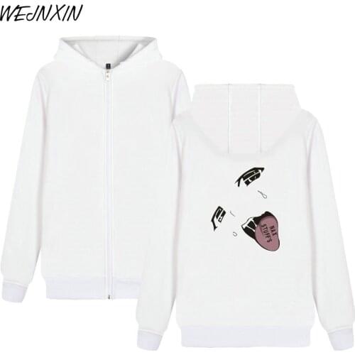 WEJNXIN Latest Sale Hot Anime Face Printing Zipper Hoodies Hip Hop Hooded Jacket High Quality Harajuku Moletom Unisex Clothing