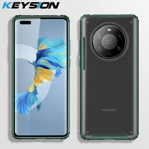 KEYSION Matte Case for Huawei Mate 40 Pro + 5G 30 Pro Transparent Shockproof Phone Back Cover for Huawei P40 Pro Plus P30 Lite