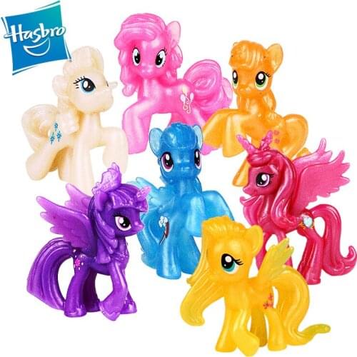 Hasbro My Little Pony Friendship Is Magic Shining Buddies 7Pcs/set Mini Pony Anime Characters Peripheral Model Cartoon Toy
