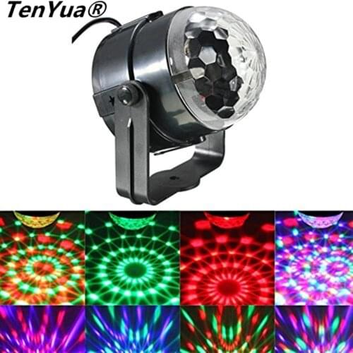 Mini RGB LED Crystal Magic Ball Stage Effect Lighting Lamp Party Disco Club DJ Bar Light Show EU US Plug
