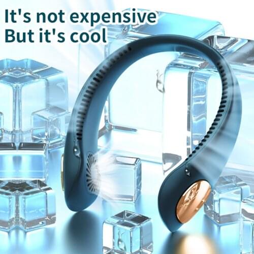 Mini USB Portable Fan Hands-free Neck Fan Rechargeable Battery Small Portable Sports Cooler 1800mA Desk Hand Air Conditioner