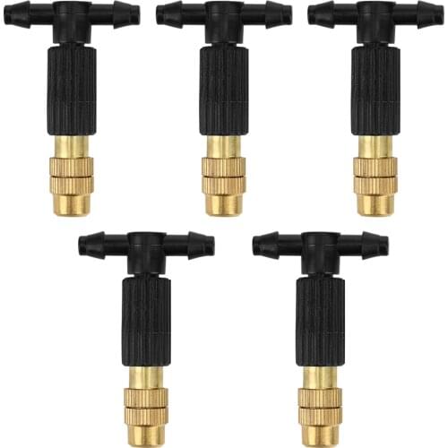 5pcs Adjustable Copper Water Sprinkler Head Automatic Spray Misting Tip Nozzles 4/7 Pipe Watering Irrigation System Garden Tool