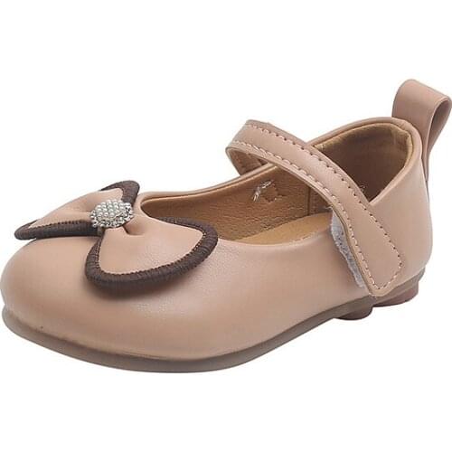 New Girls Shoes Princess Leather Shoes Spring and Autumn Baby Soft-soled Toddler Shoes Bow-knot Sweet for Party Cute Chic Flats