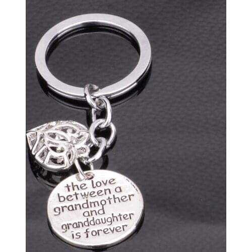 New Fashion Family Love Bewteen Grandmother Granddaughter/Mother Daughter is Forever Heart Pendant Key Chain Ring Gifts