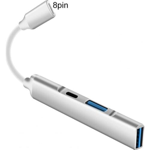 New Expansion Dock 3-in-1 OTG Convertor Durable USB2.0 8-pin Docking Station for Keyboard