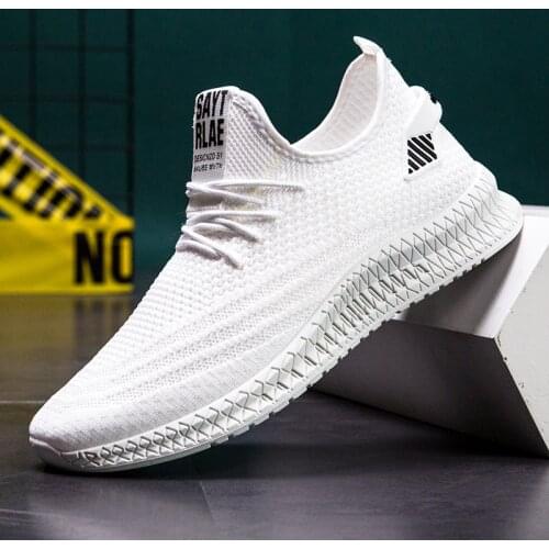 Spring new mens casual single shoes sports running outdoor comfortable breathable fashion trend professional design white black